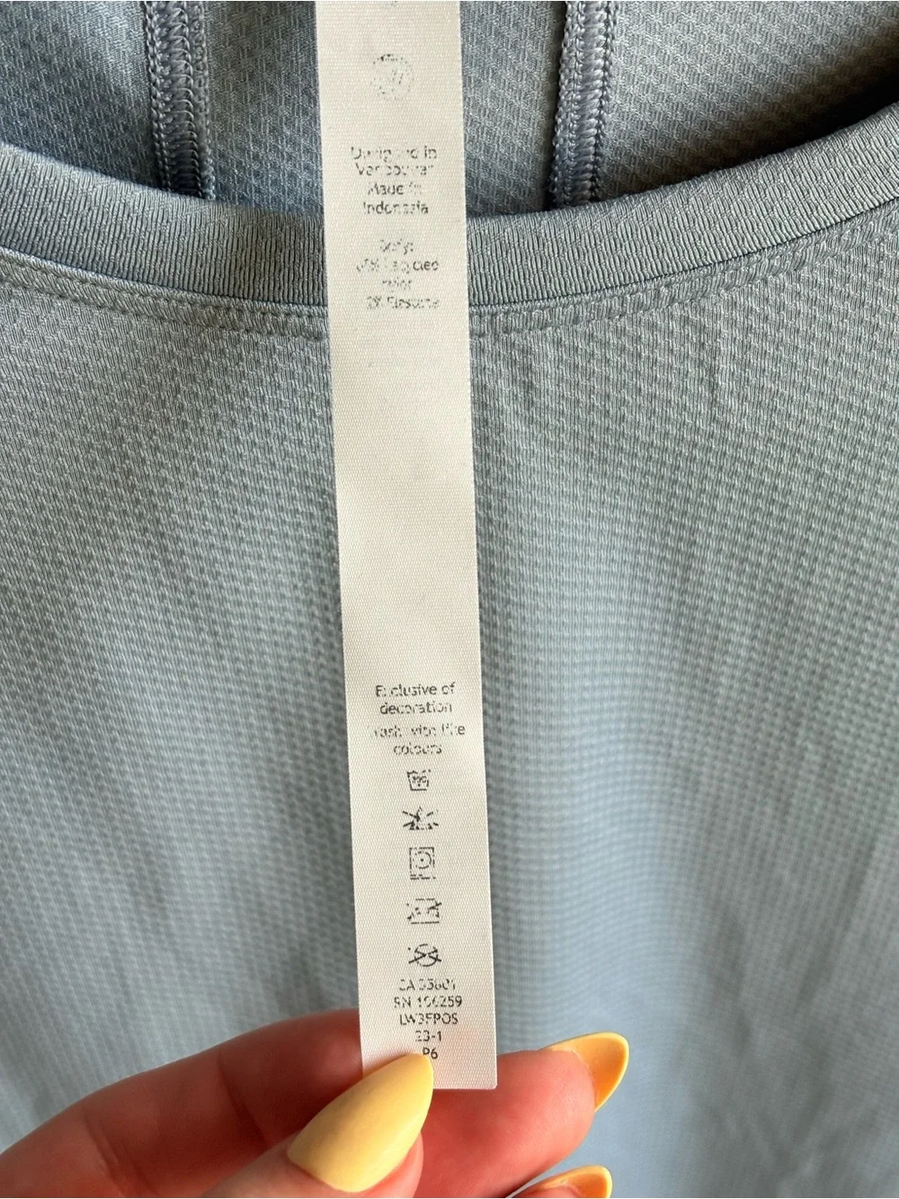Lululemon Light Blue Cropped Short Sleeve Top